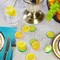 300 Pieces Clear Fake Crushed Ice Cubes Rocks and 20 Pieces Simulation Lemon Slices, Artificial Fruits and Acrylic Diamonds Clear Ice for Vase Fillers Table Centerpiece Decor Wedding (2 x 0.4 Inch)